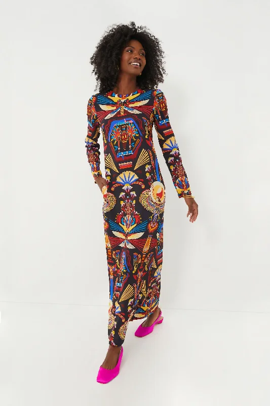 Mini dresses with cut - out details for a trendy look Nephthys Long Sleeve Swing Dress