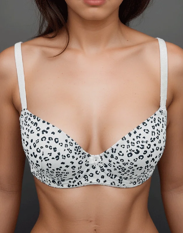 Convertible underwire wired bras with multiple styling options LOSHA LIGHTLY PADDED WIRED COTTON T-SHIRT BRA -CHEETAH Convertible underwire wired bras with multiple styling options LOSHA LIGHTLY PADDED WIRED COTTON T-SHIRT BRA -CHEETAH