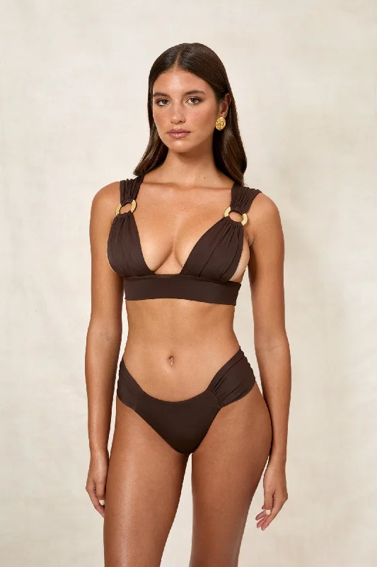 Plus Size Women's Adjustable - Strap Swim Tops in Burgundy for a Custom Fit Gile Top - Cacao Plus Size Women's Adjustable - Strap Swim Tops in Burgundy for a Custom Fit Gile Top - Cacao