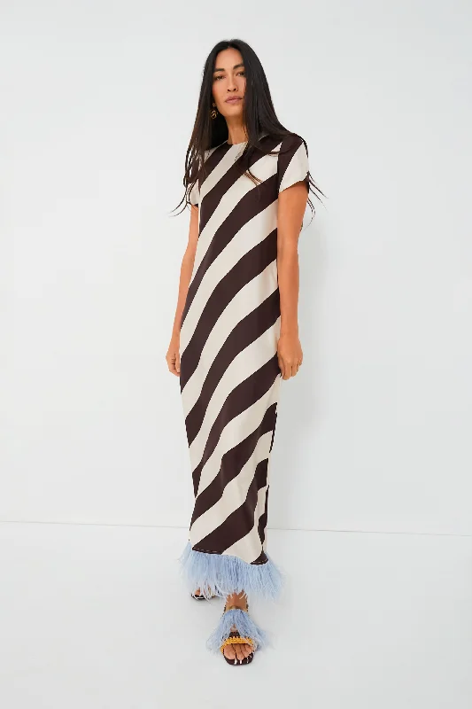 Mini dresses with asymmetric hems for a fashion - forward look Veneziana Swing Dress with Feathers Mini dresses with asymmetric hems for a fashion - forward look Veneziana Swing Dress with Feathers