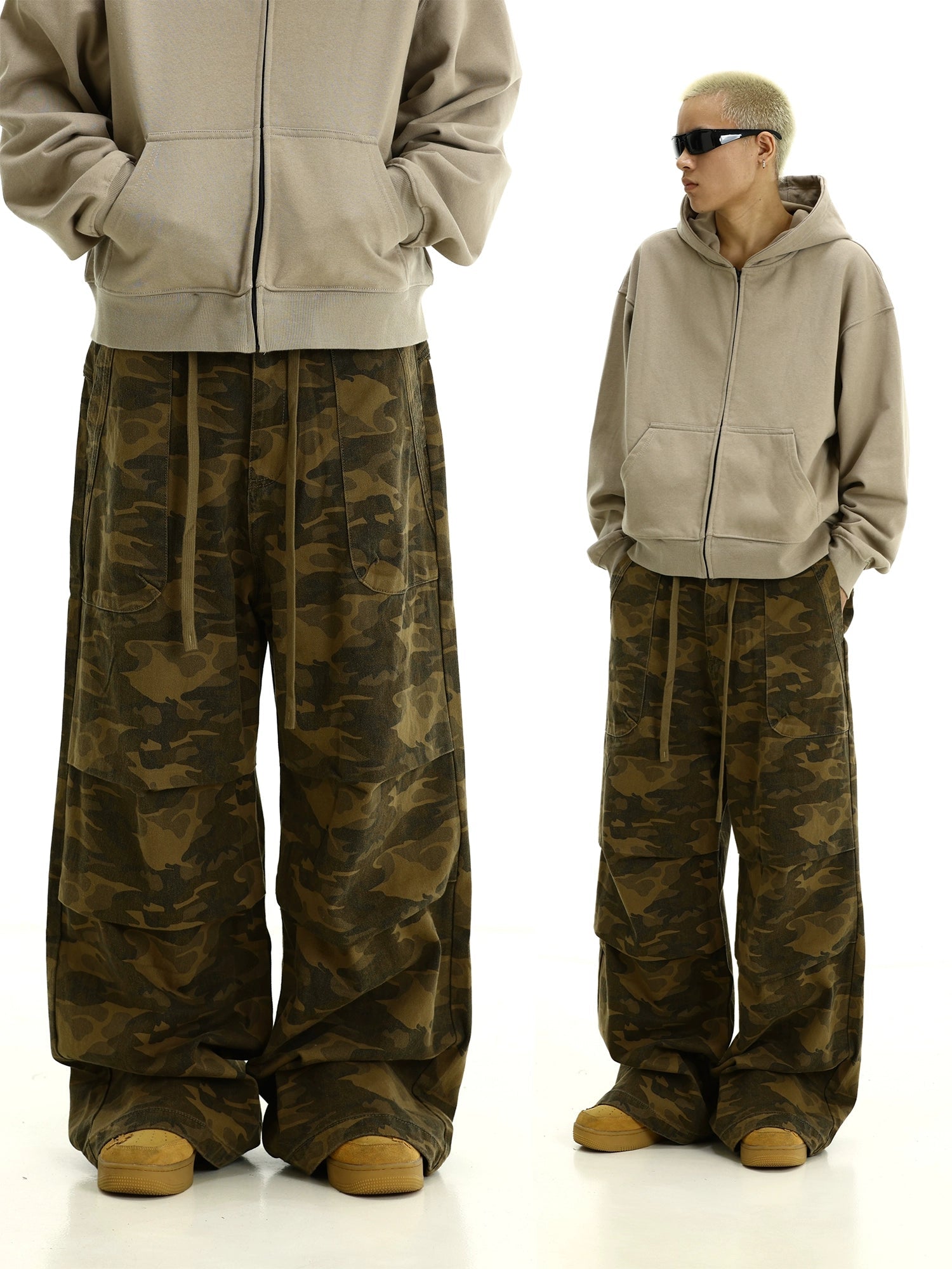 Camouflage Baggy Wide-Leg Pants