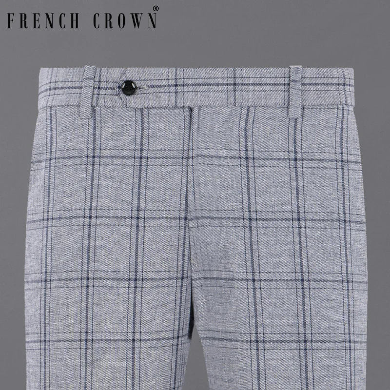 Gallery Gray Windowpane Premium Cotton Pant