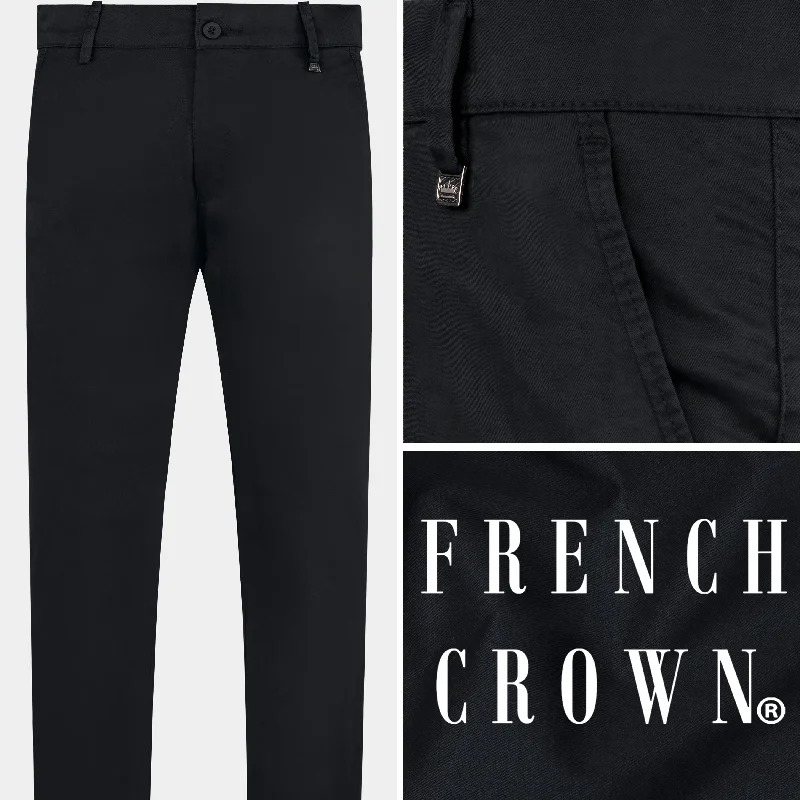 Jade Black Premium Cotton Chinos Pant