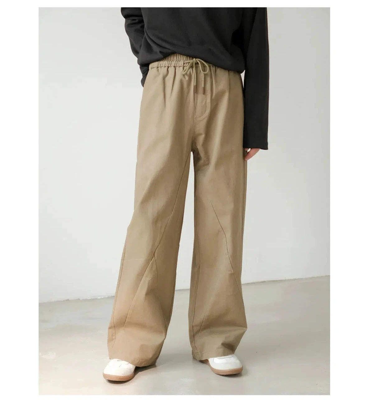 Loose Fit Elastic Waist Casual Pants