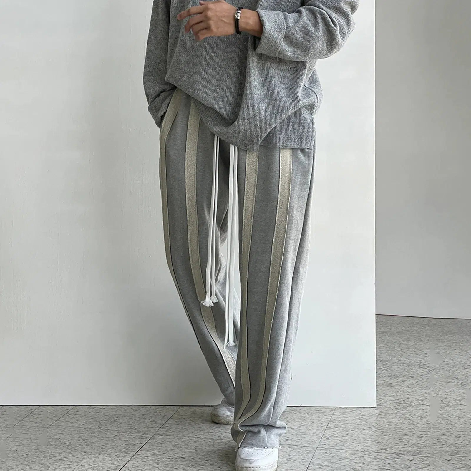 Loose Fit Stripe Drawstring Pants