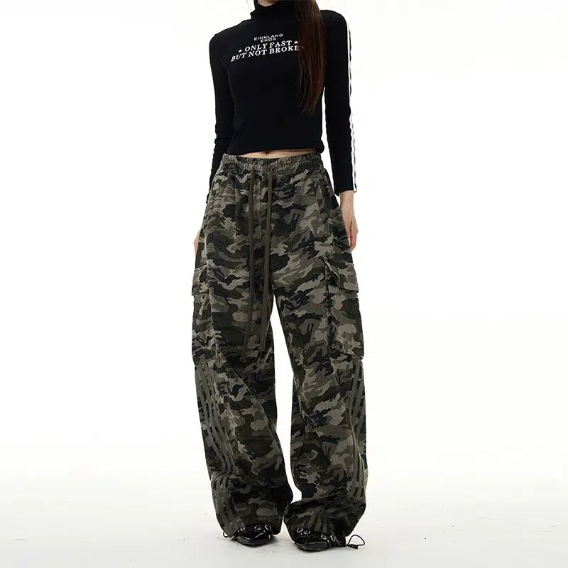 Multi-pocket Straight Camouflage Pants