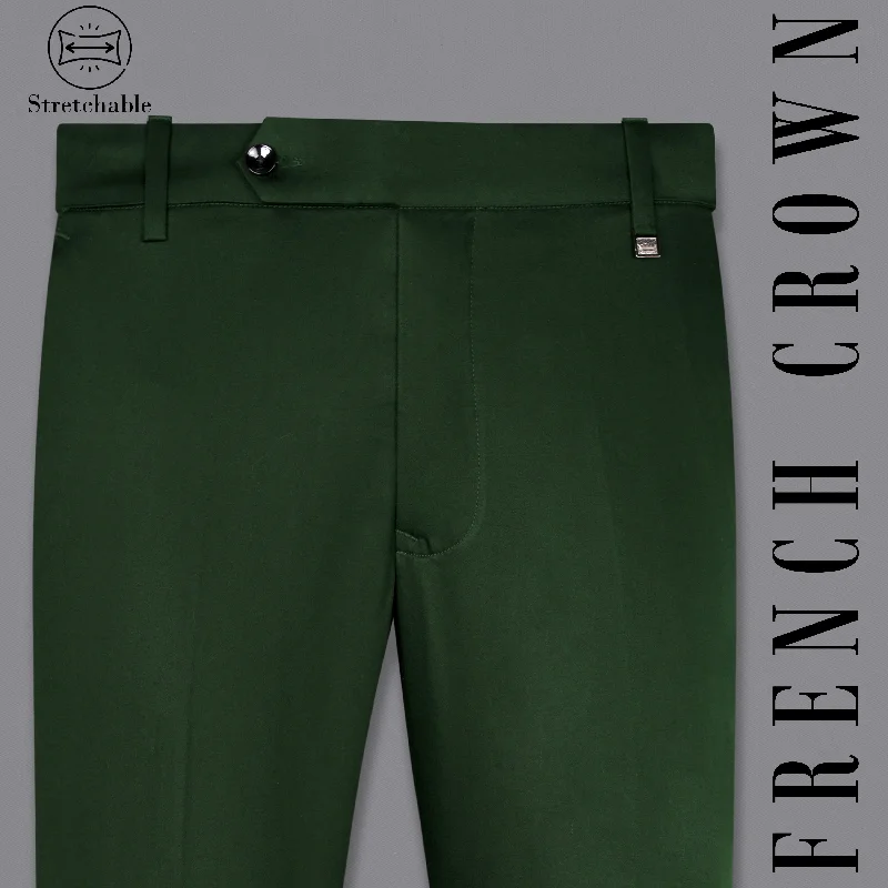 Myrtle Green Wool Rich Stretchable traveler Pant