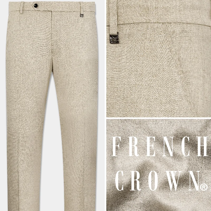 Oyster Cream Luxurious Linen Pant