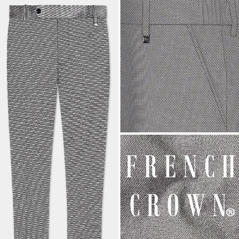 Vampire Gray Textured Wool Blend Stretchable Waistband Pant