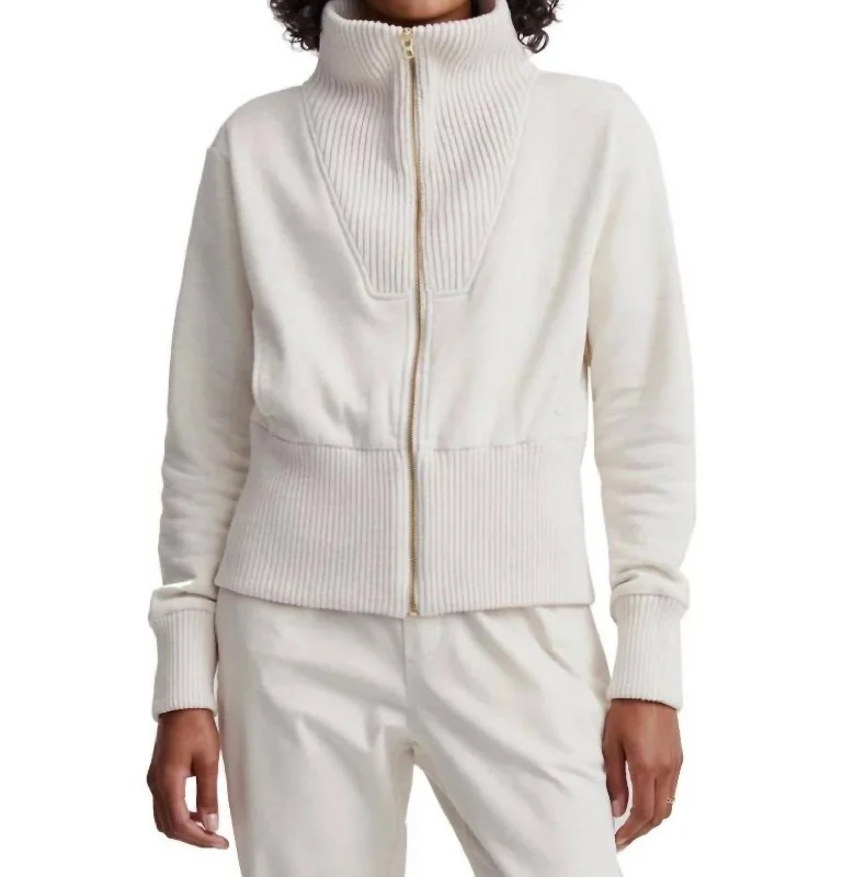 Alisa Zip Through Jacket In Ivory Mari