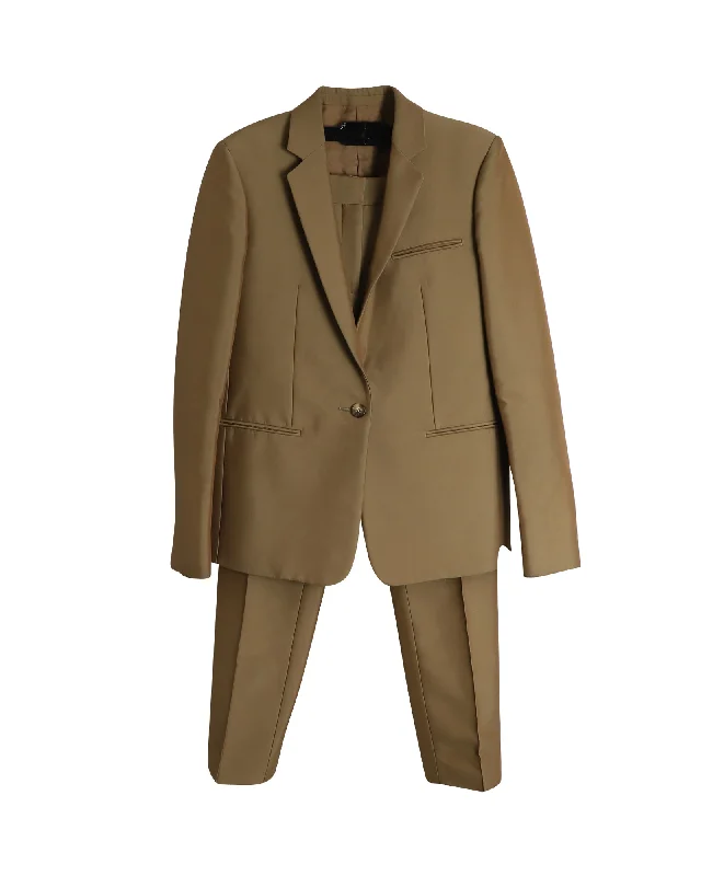 Celine Blazer and Trouser Suit Set in Brown Polyamide