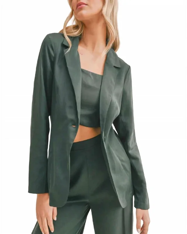 Evergreen Blazer In Dark Green