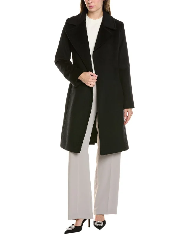 FLEURETTE Medium Wool-Blend Wrap Coat