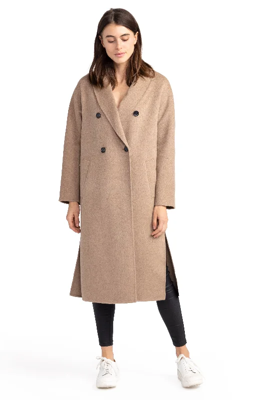 Guestlist Oversized Double Breasted Coat - Oat