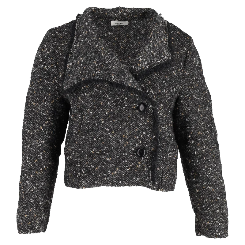 Isabel Marant Etoile Edith Tweed Jacket in Black Wool