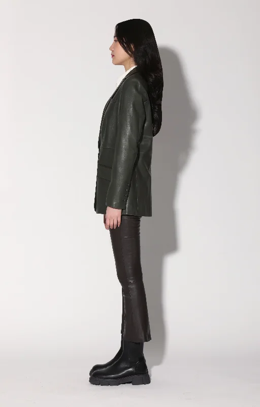 Mia Blazer, Basil - Leather