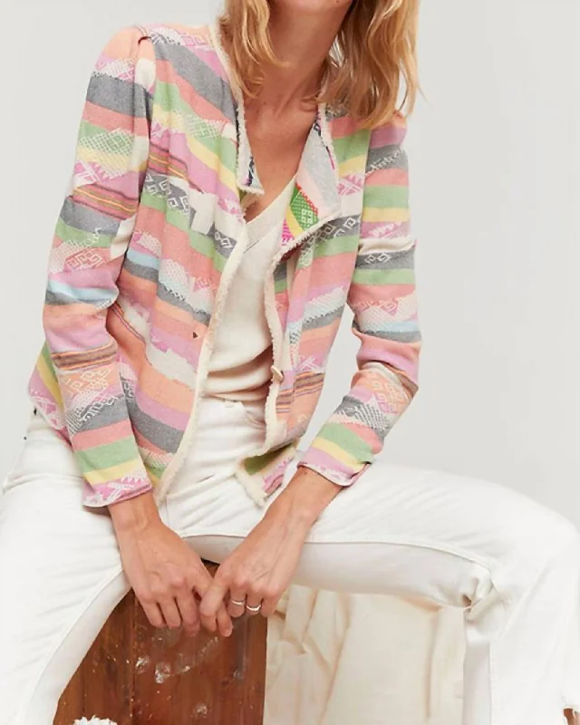 Silan Knit Blazer In Pink Multi