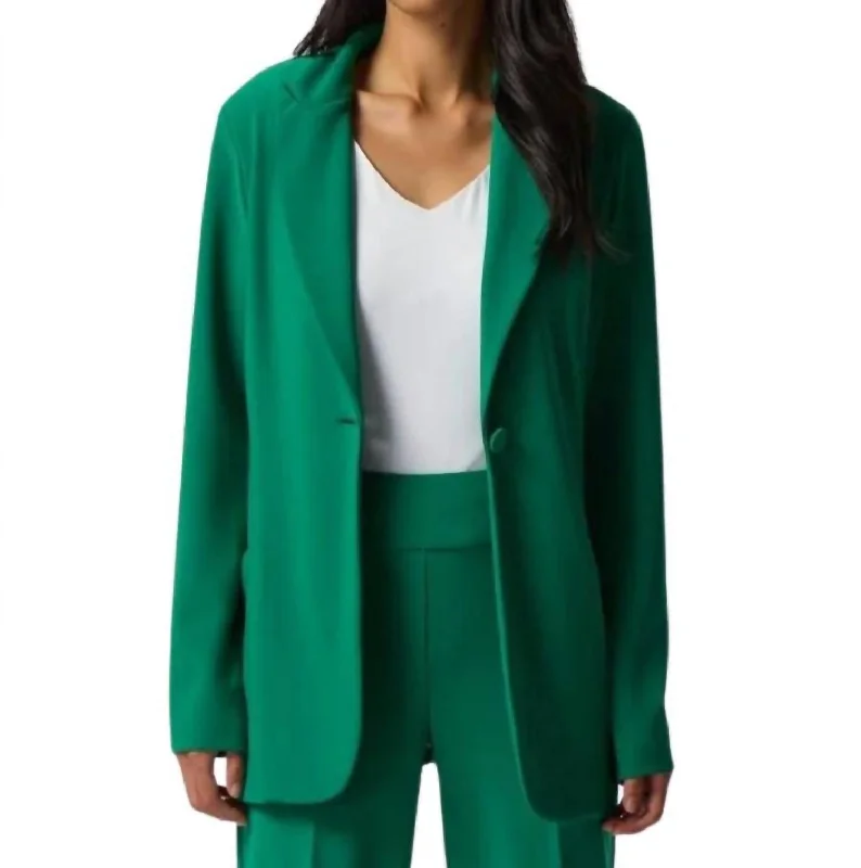 Single Button Blazer In Green