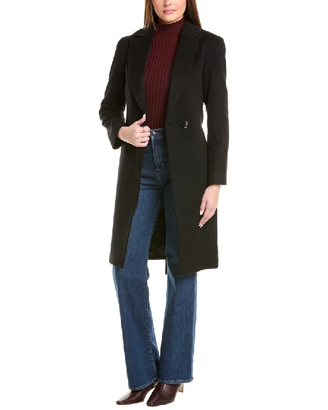 sofiacashmere Wool & Cashmere-Blend Coat