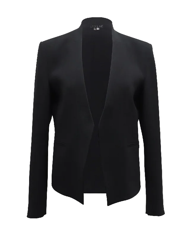 Theory Collarless Blazer in Black Triacetate