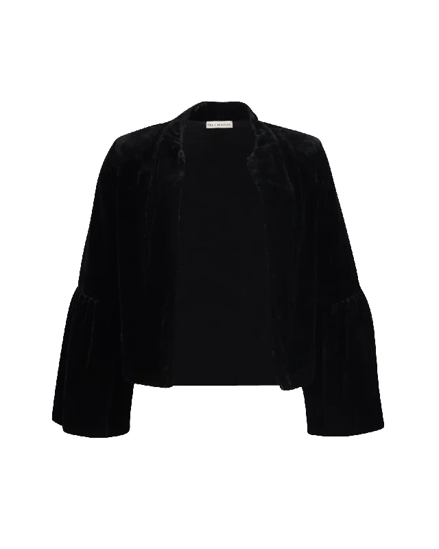 Ulla Johnson Open-Front Jacket in Black Velvet