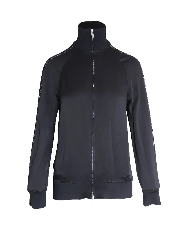 Valentino Logo Track Jacket in Black Viscose