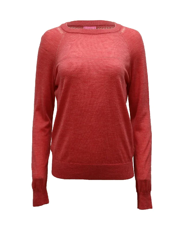 Zadig & Voltaire Knitted Crewneck Sweater in Red Merino Wool