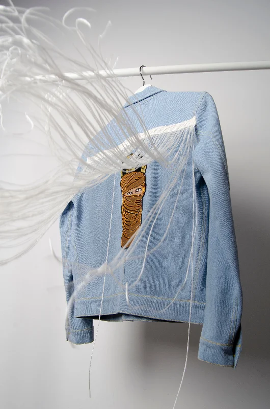 Motif Fringe Denim Jacket