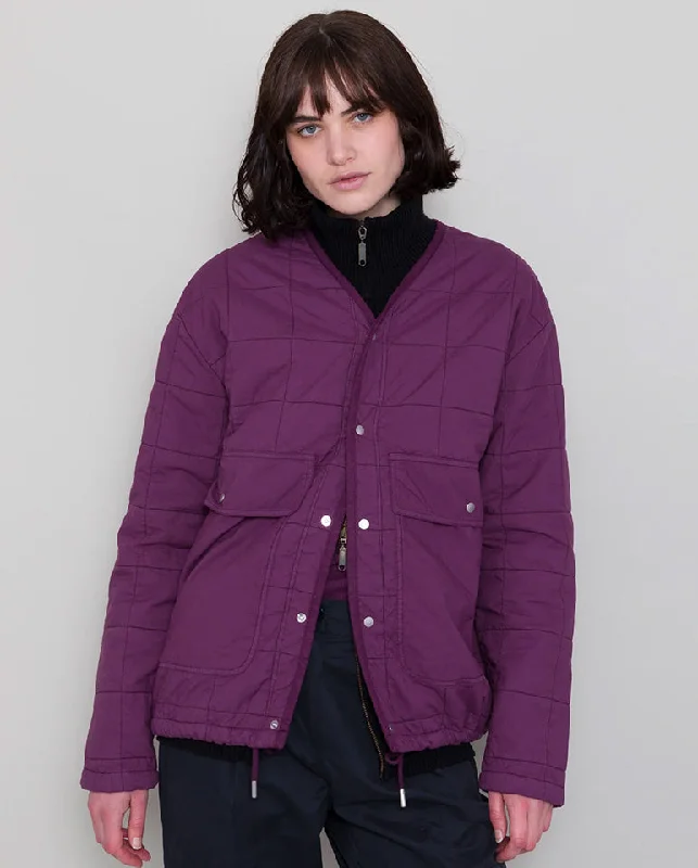 Quilted Boxy jacket Wine