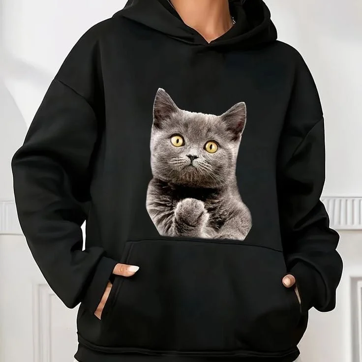 Cat oversized women's hoodie