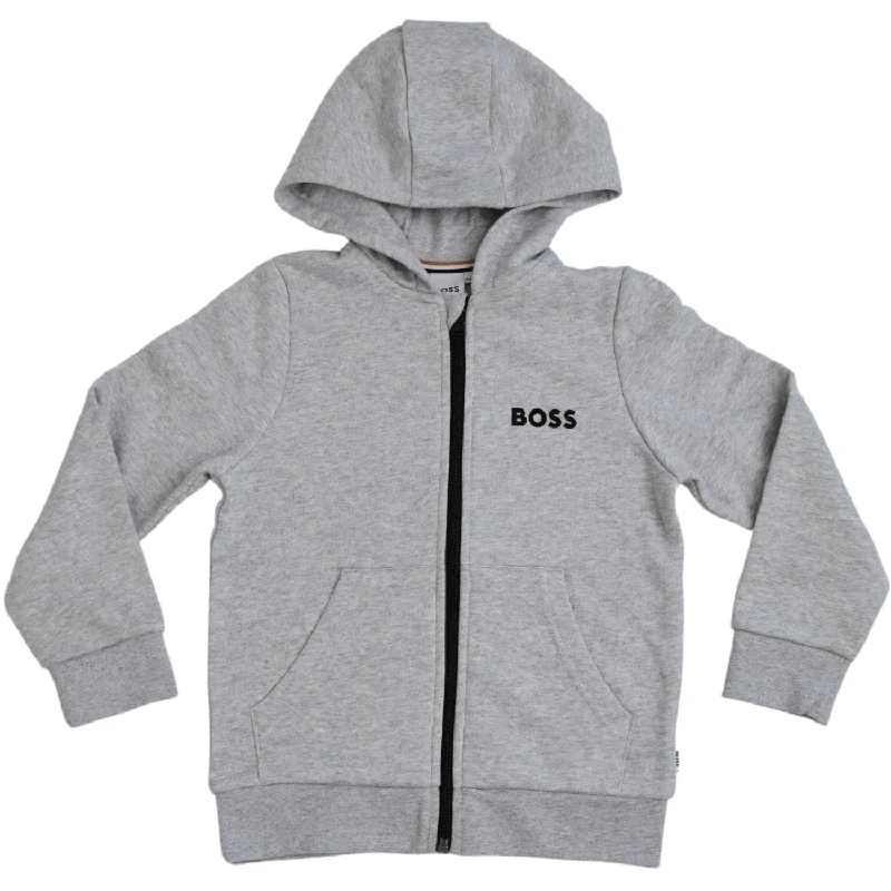 Hugo Boss Chine Grey Hooded Cardigan