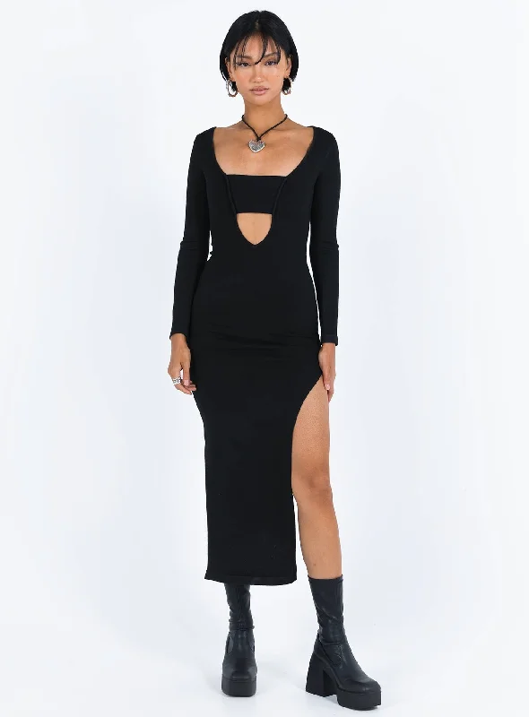 Marple Cut Out Maxi Dress Black