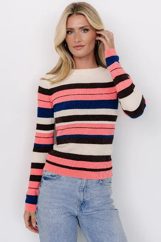 Milwaukee Striped Sweater | Coral Multi