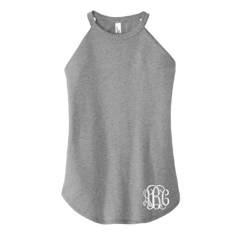 Monogrammed High Neck Tank Top