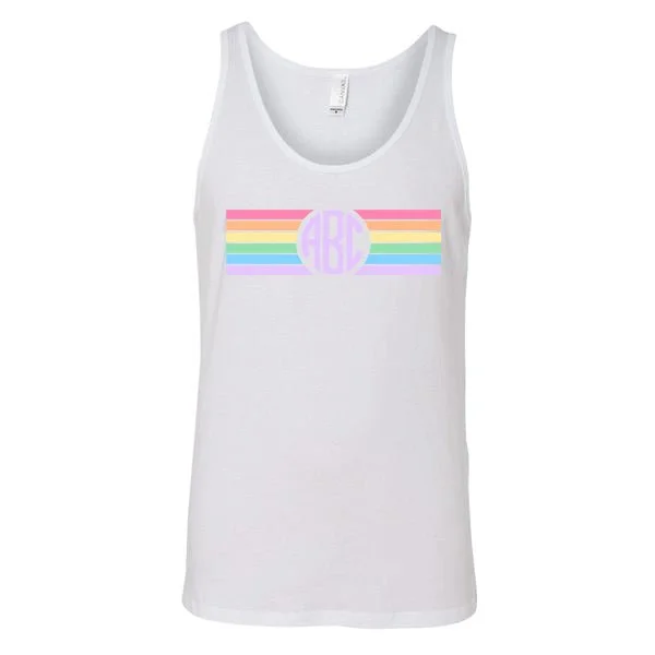 Monogrammed 'Rainbow Striped' Premium Tank Top