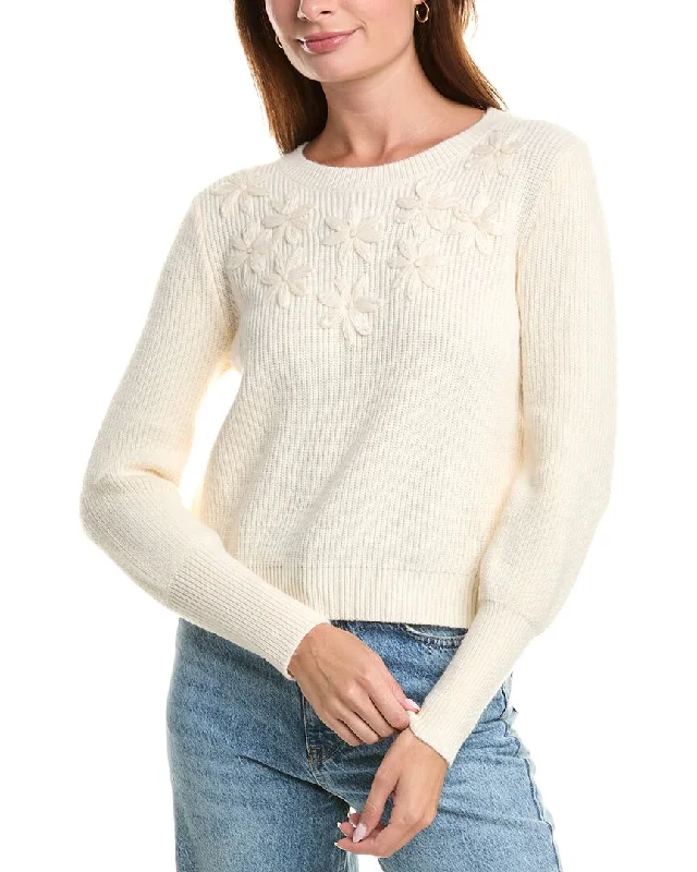 Nanette Nanette Lepore Embroidered Flower Sweater