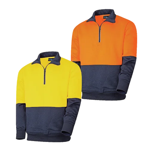 Tru Workwear Hi Vis 2 Tone 1/4 Zip Fleece Jumper TF2950