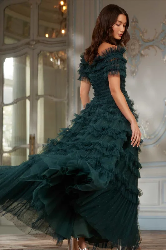 Lisette Ruffle Off Shoulder Gown