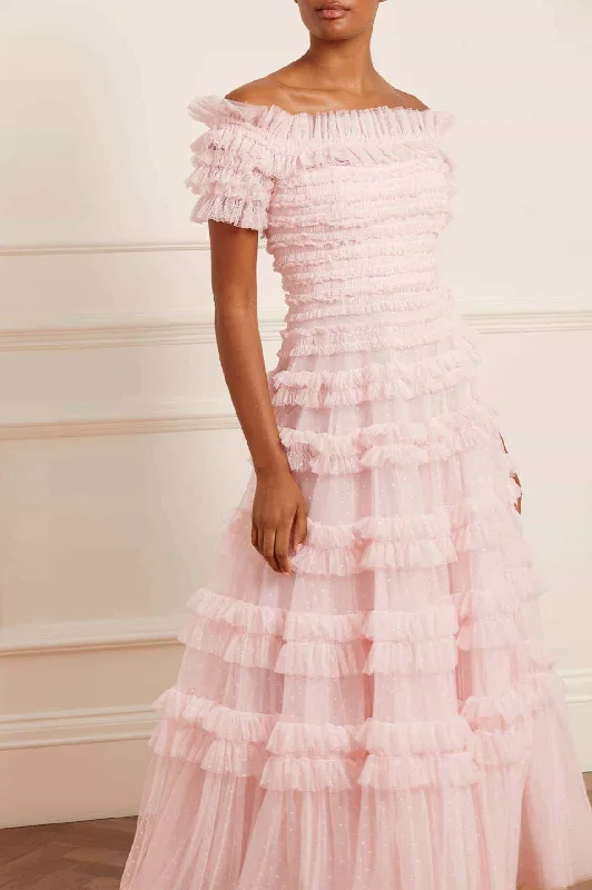 Lisette Ruffle Off Shoulder Gown