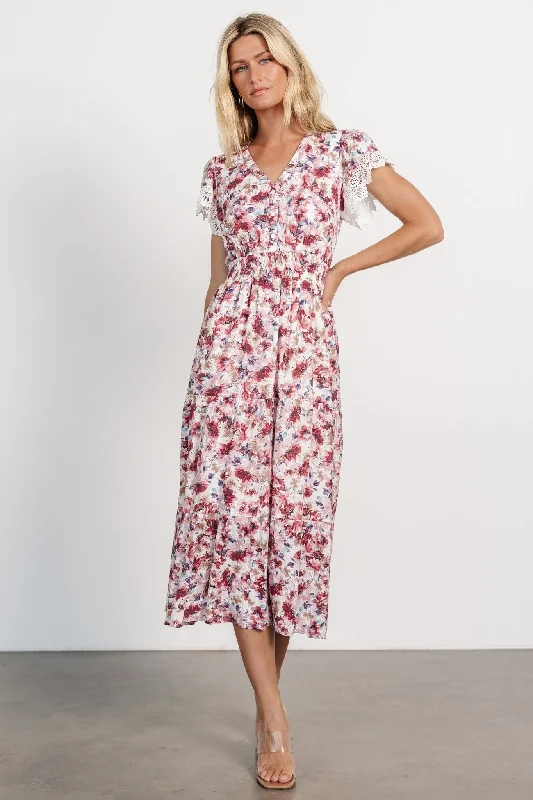 Aliyah Midi Dress | Berry Floral