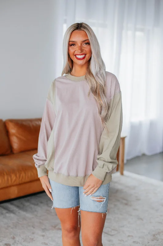 Chandler Colorblock Pullover - Lavender Mix