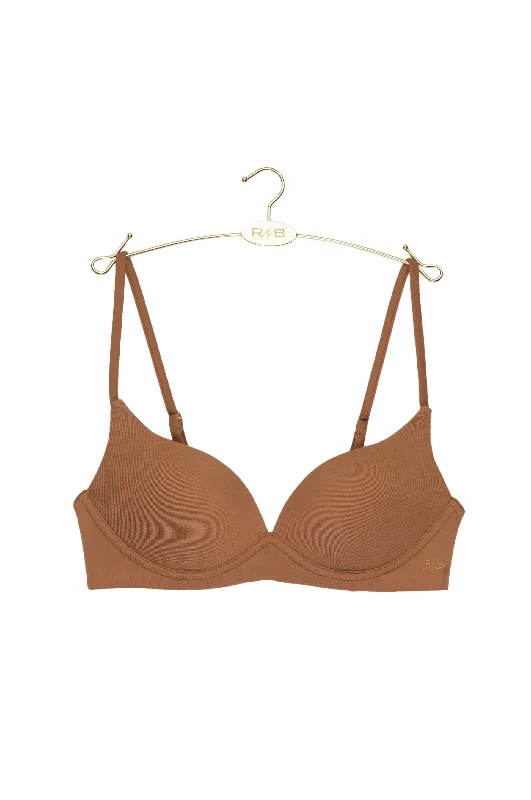 lace bras for a romantic look Bra with a shiny finish for a glamorous effect Rose & Bare Everyday Wirefree Bra | Terra Cotta/Shade 3 lace bras for a romantic look Bra with a shiny finish for a glamorous effect Rose & Bare Everyday Wirefree Bra | Terra Cotta/Shade 3