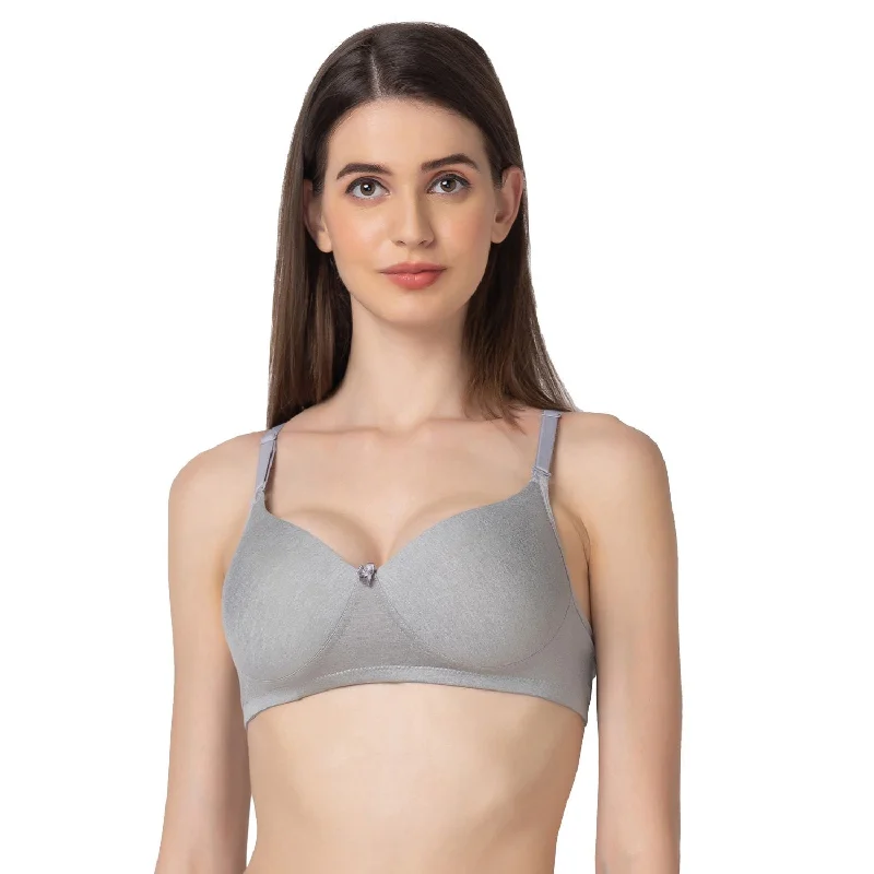 lace bras for a romantic look Bra with a detachable strap for easy washing Lightly Padded Non Wired Bra Light Grey lace bras for a romantic look Bra with a detachable strap for easy washing Lightly Padded Non Wired Bra Light Grey